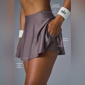 ALO Yoga Mauve Tennis Skirt with Built-in Shorts